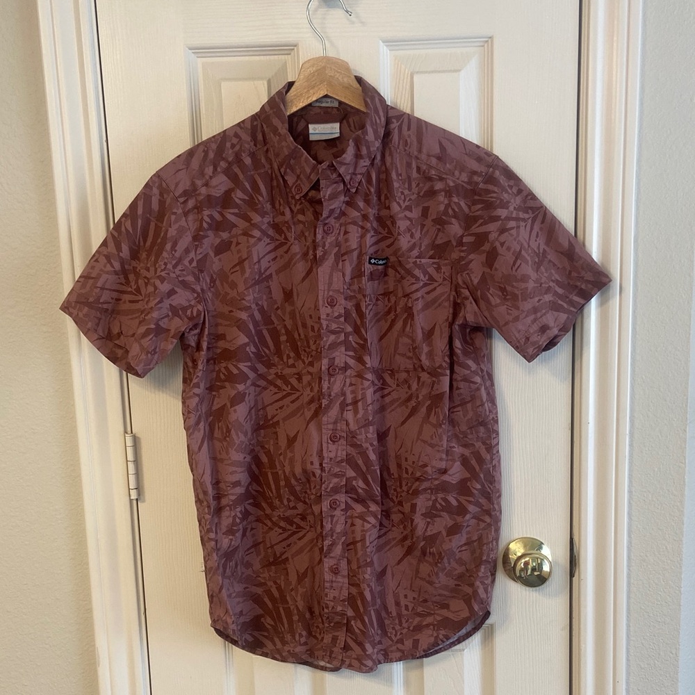 Men's Brown Columbia Patterned Short Sleeve Shirt